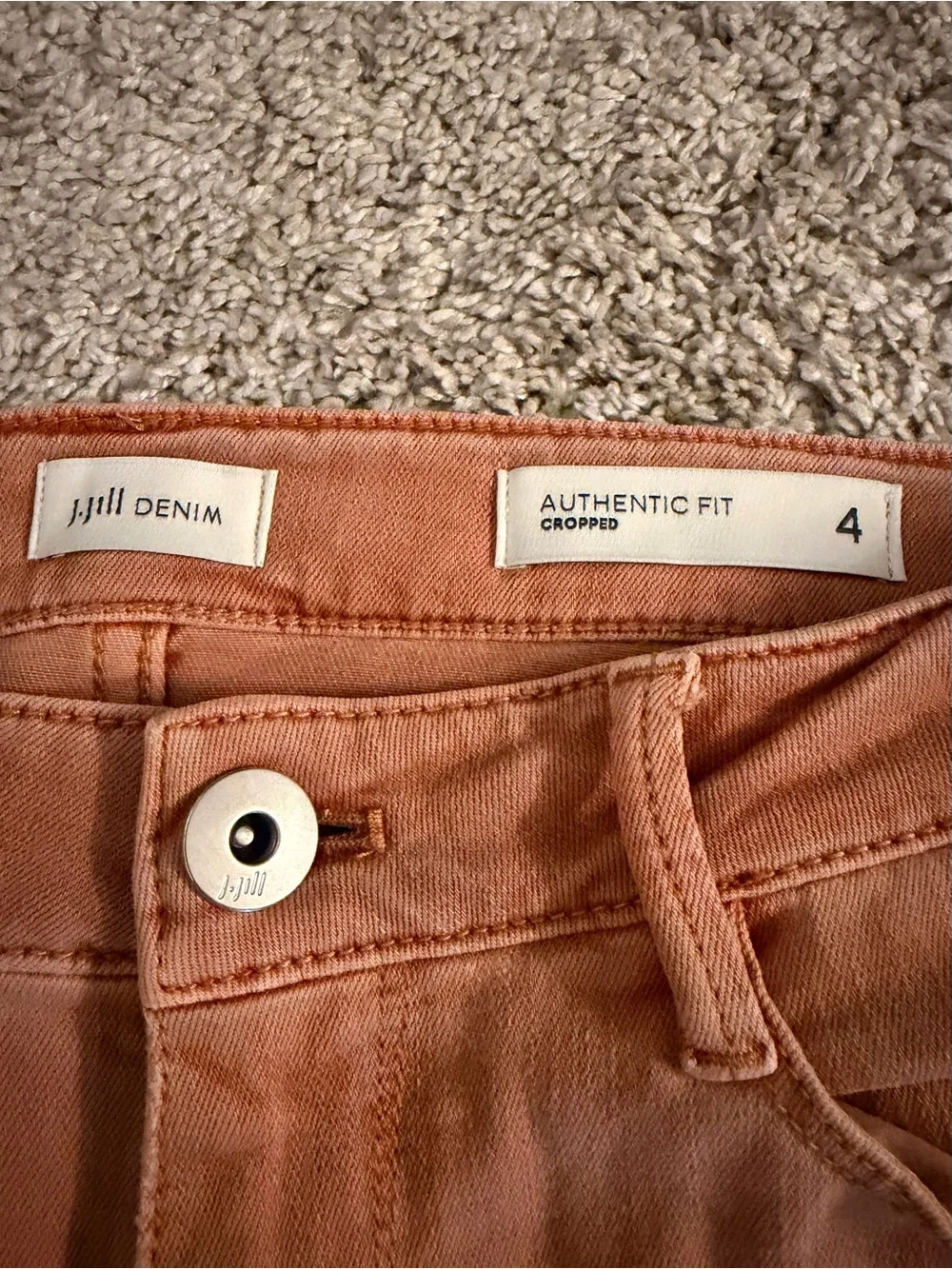 J Jill Women's Rust Orange Straight-Leg Jeans